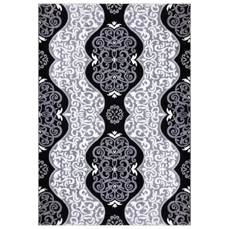 Vintage-Teppich 120/170 cm Eleysa Grau, Schwarz, Wei&szlig;