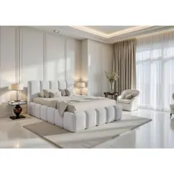 Polsterbett Lattenrost, Bettkasten Grau 180/200 cm