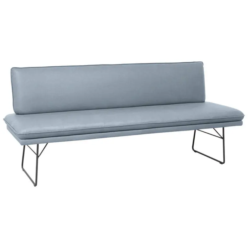 Sitzbank in Metall, Textil Blau, Schwarz