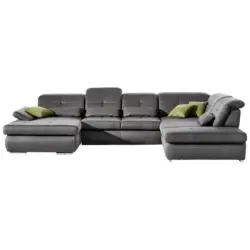 Wohnlandschaft in Mikrofaser Grau