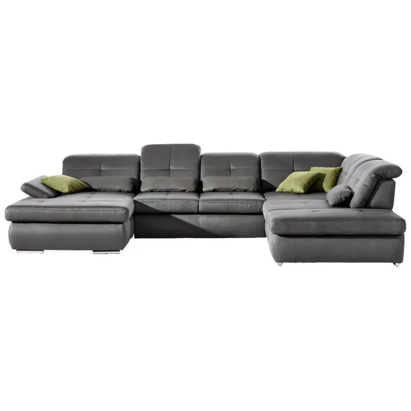 Wohnlandschaft in Mikrofaser Grau