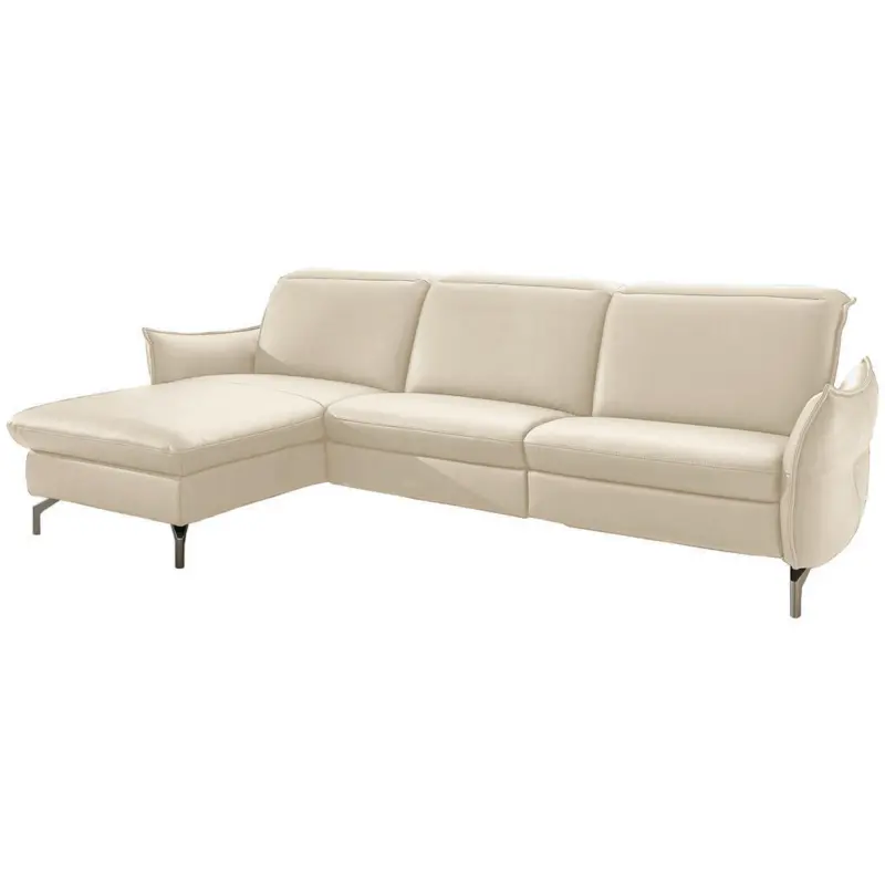 Ecksofa in Lederlook (vegan) Ecru 179/233 cm