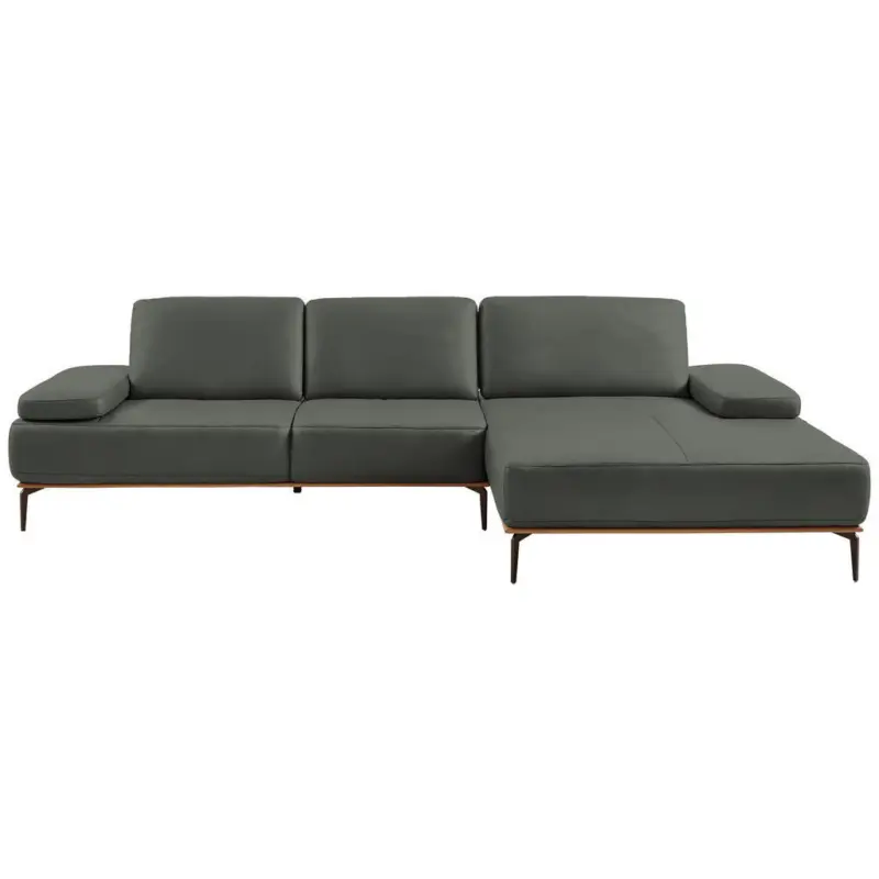 Ecksofa 16580 Sprint in Echtleder Anthrazit 314/176 cm