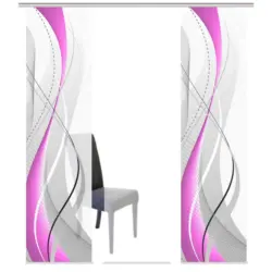 Fl&auml;chenvorhang 3ER SET in Beere, Brombeere halbtransparent