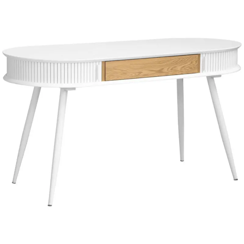 Schreibtisch in Wei&szlig;, Eichefarben