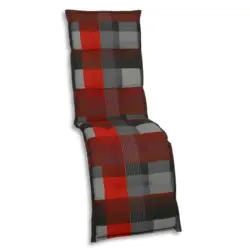 Relaxsesselauflage in Grau, Rot, Dunkelgrau Karo