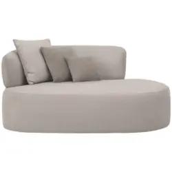 R&eacute;camiere in Pl&uuml;sch Greige, Graubraun