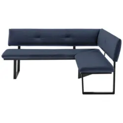 Eckbank 180/140 cm in Schwarz, Dunkelblau