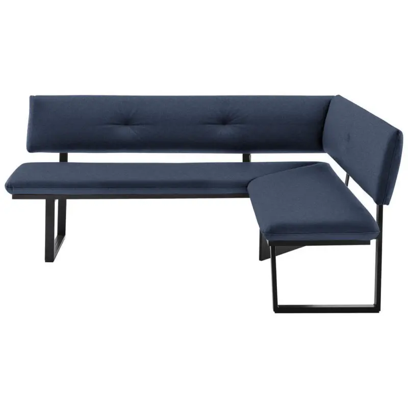 Eckbank 180/140 cm in Schwarz, Dunkelblau