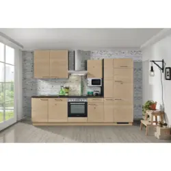 K&uuml;chenblock 310 cm in Grau, Wildeiche