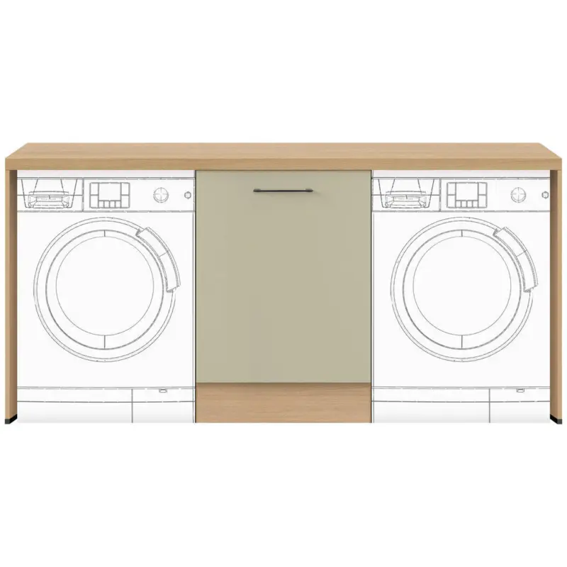 Hauswirtschaftsraum in Eichefarben, Salbeigr&uuml;n