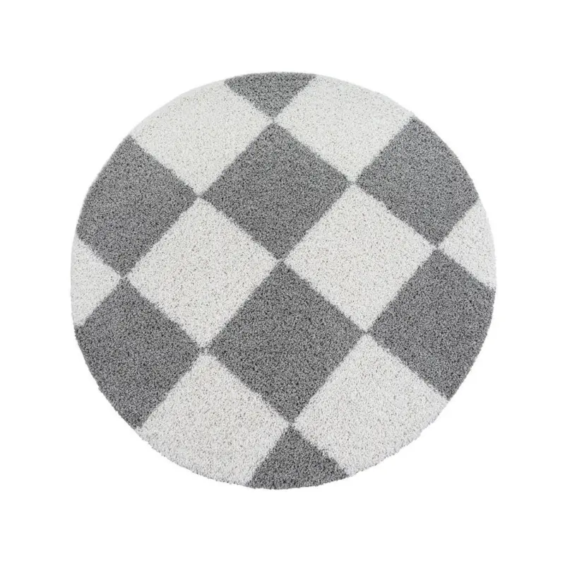 Hochflorteppich 80 cm Milano Wei&szlig;, Hellgrau