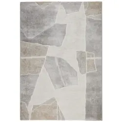 Webteppich 160/230 cm Valentino Grau, Wei&szlig;, Goldfarben