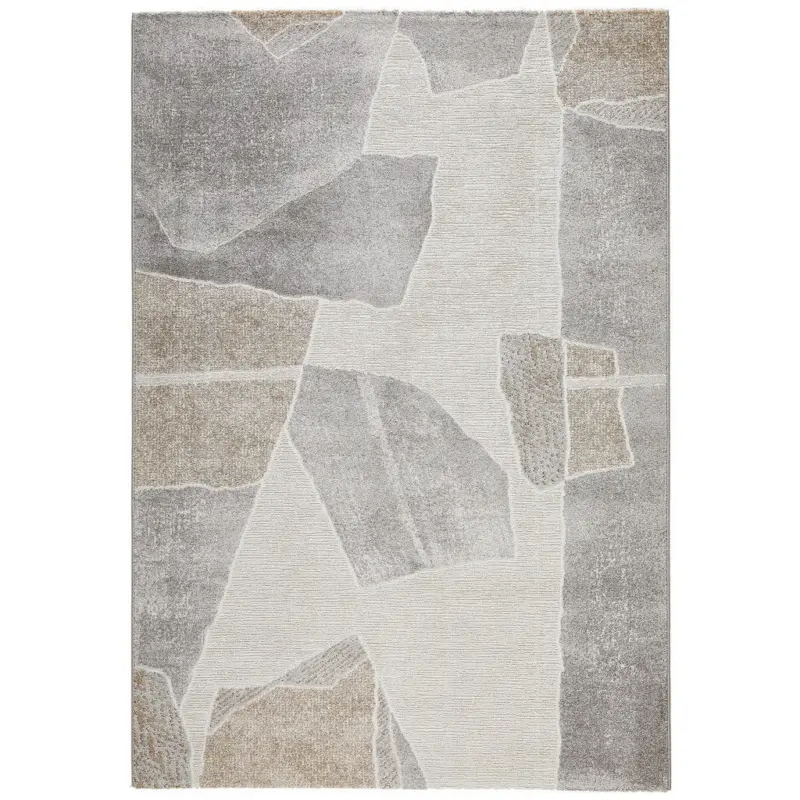 Webteppich 160/230 cm Valentino Grau, Wei&szlig;, Goldfarben