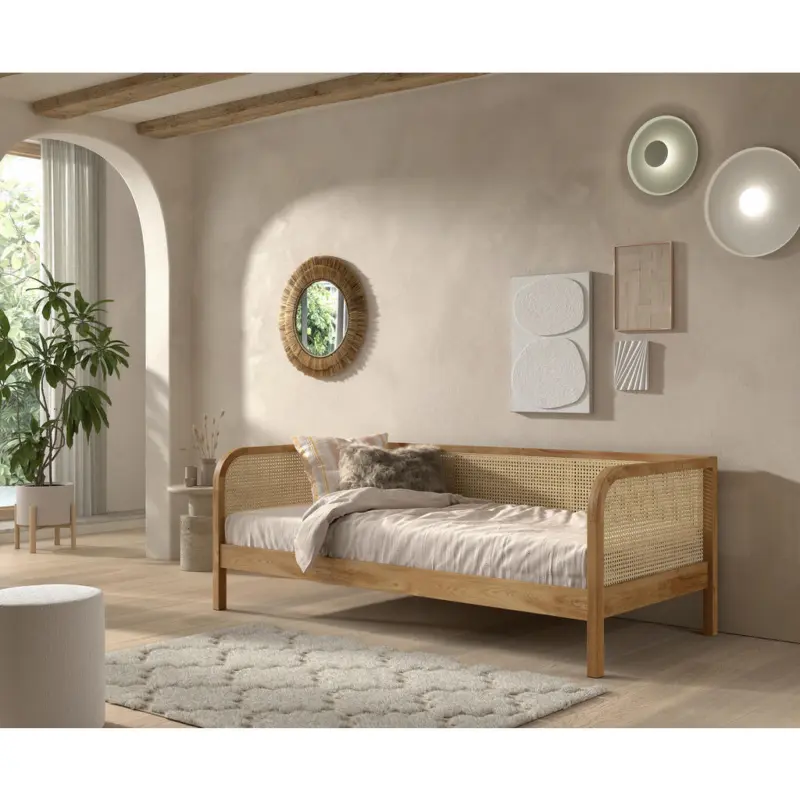 Bett 90/200 cm in Eichefarben