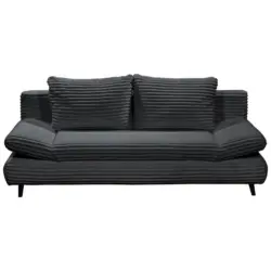 Schlafsofa in Cord Schwarz