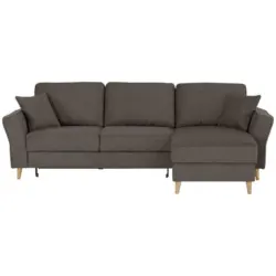 Ecksofa in Flachgewebe Graubraun