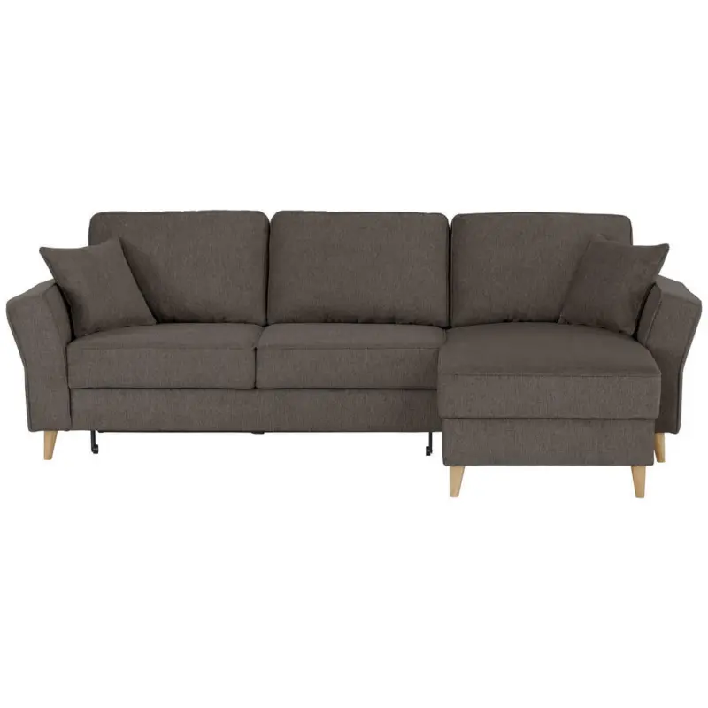 Ecksofa in Flachgewebe Graubraun