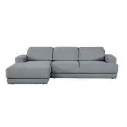 Ecksofa in Webstoff Dunkelgrau 204/293 cm