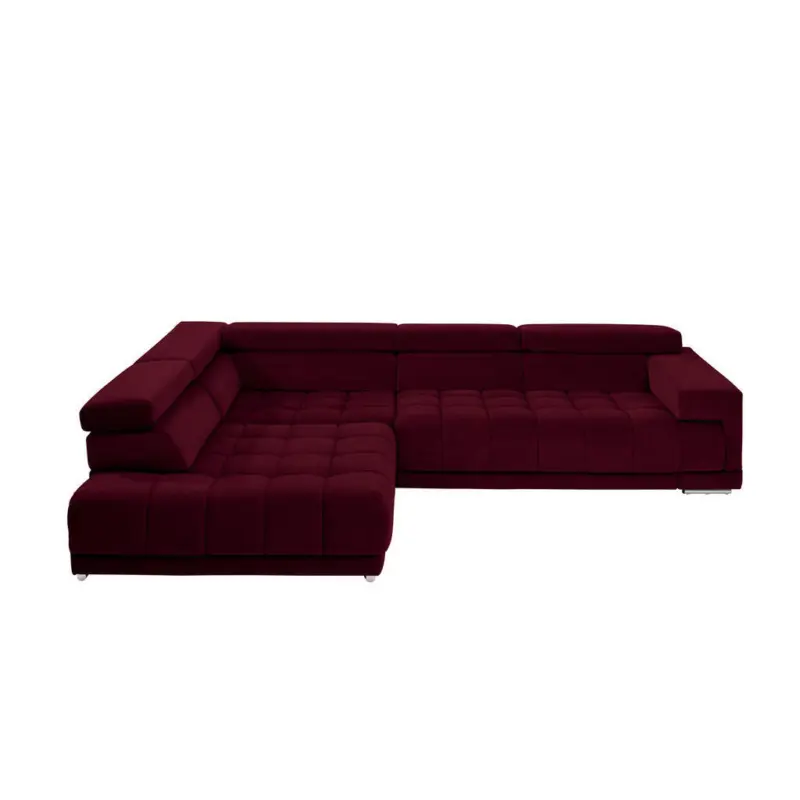 Ecksofa in Mikrofaser Beere 222/326 cm