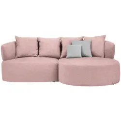 Ecksofa in Flachgewebe Altrosa 235/166 cm