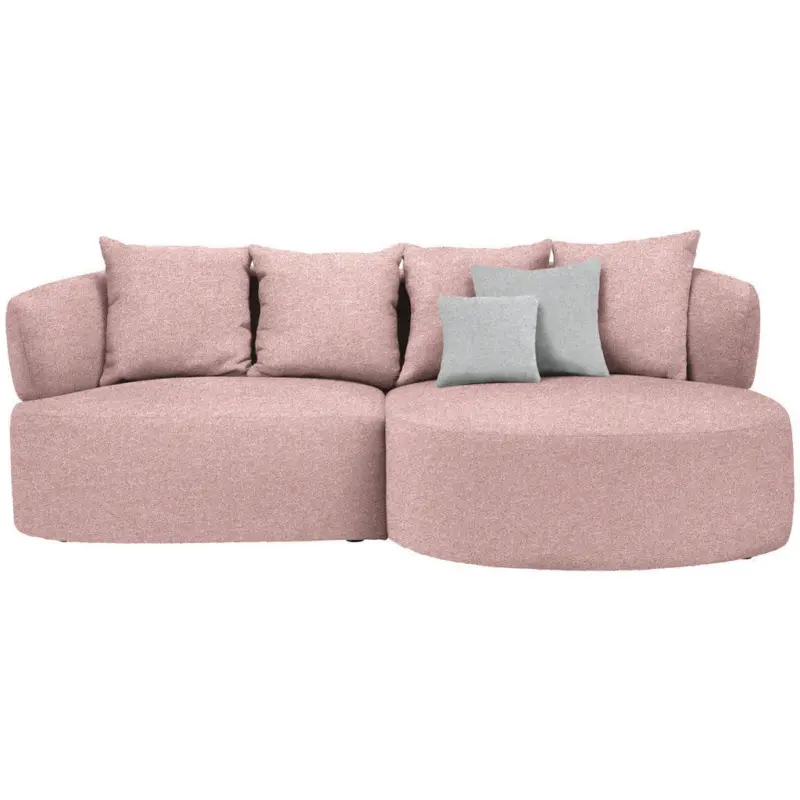 Ecksofa in Flachgewebe Altrosa 235/166 cm