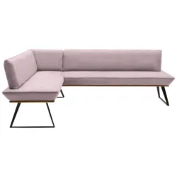 Eckbank 163/203 cm in Rosa, Schwarz, Eichefarben