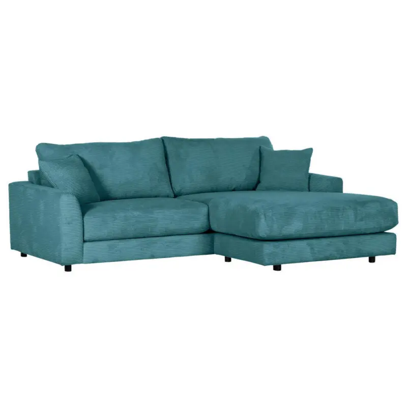 Ecksofa in Cord Petrol 240/175 cm