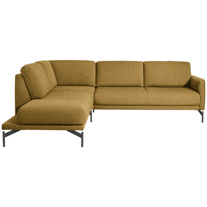 Ecksofa in Flachgewebe, Struktur Gelb, Gr&uuml;n 230/254 cm