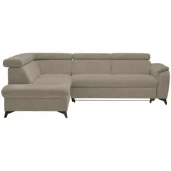 Ecksofa Prag in Teddystoff Greige