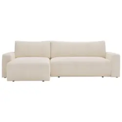 Ecksofa in Cord Creme
