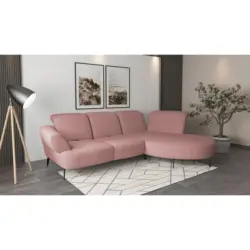 Ecksofa Dance E in Mikrofaser Altrosa 313/208 cm