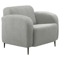 Sessel in Teddystoff Hellgrau