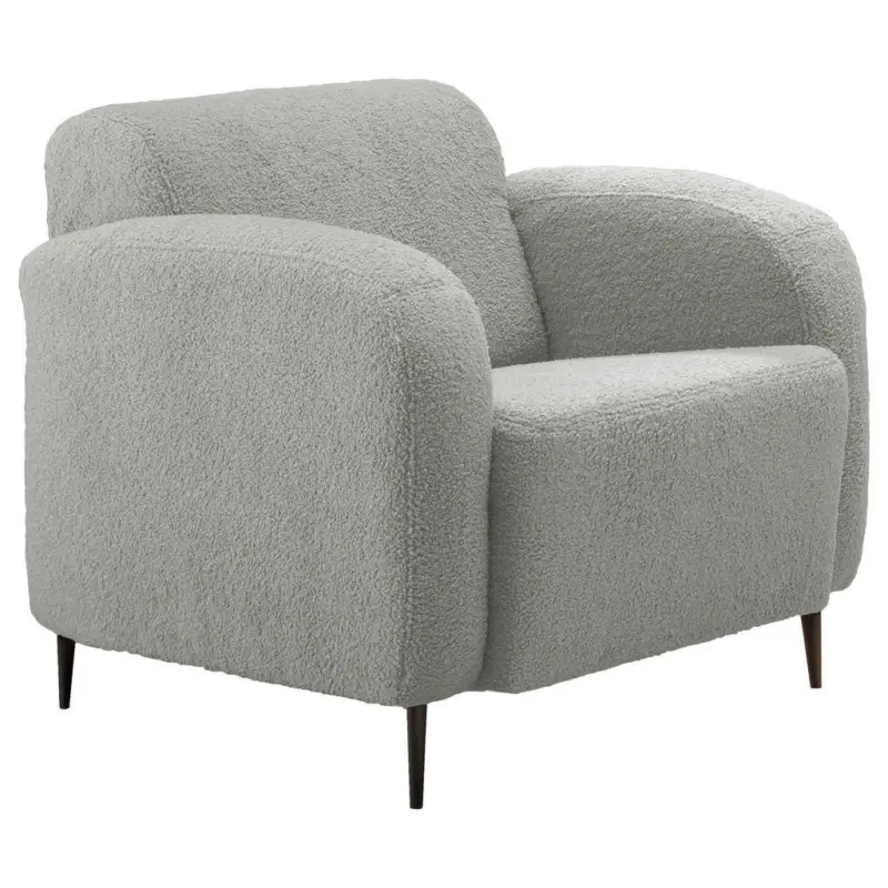 Sessel in Teddystoff Hellgrau