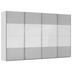 Schwebet&uuml;renschrank in Wei&szlig;, Seidengrau