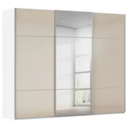 Schwebet&uuml;renschrank in Wei&szlig;, Champagner