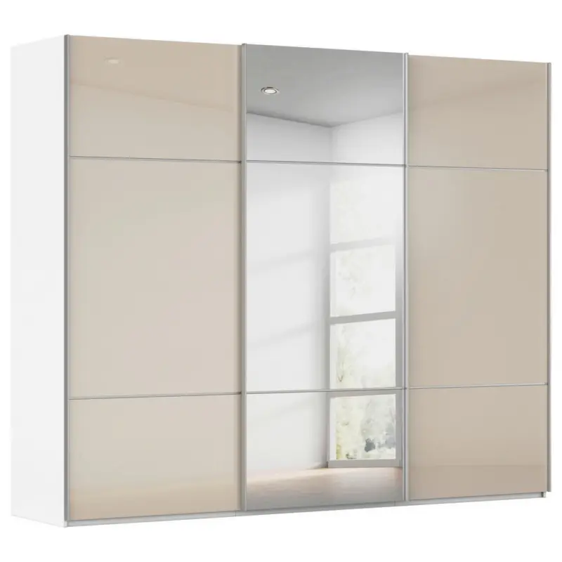 Schwebet&uuml;renschrank in Wei&szlig;, Champagner