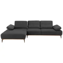 Ecksofa 16580 Sprint in Mikrofaser Dunkelgrau 176/298 cm