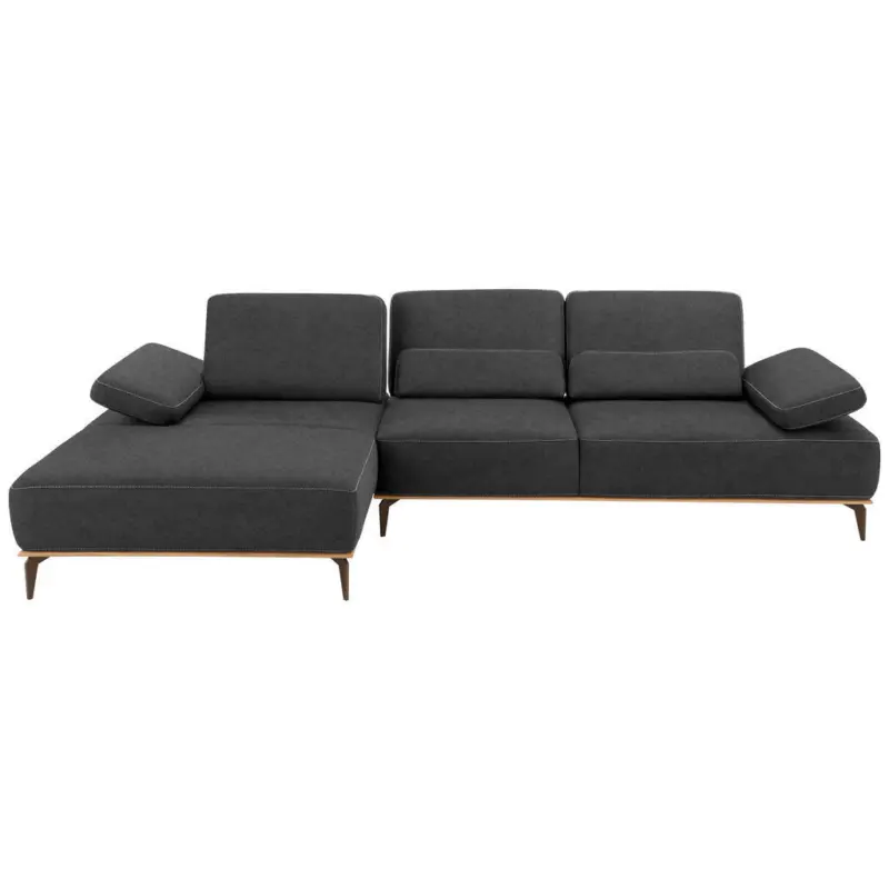 Ecksofa 16580 Sprint in Mikrofaser Dunkelgrau 176/298 cm