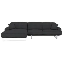 Ecksofa Lesina in Webstoff Graphitfarben 184/304 cm