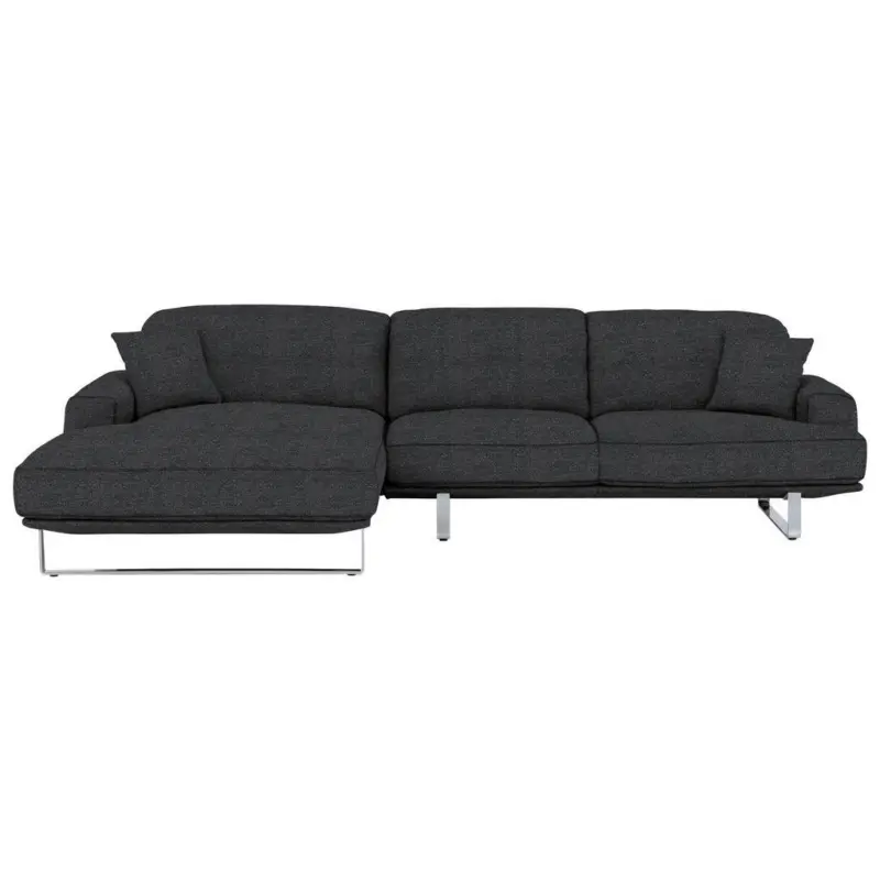 Ecksofa Lesina in Webstoff Graphitfarben 184/304 cm