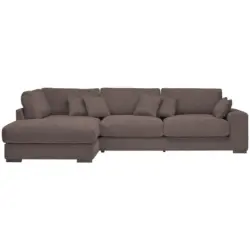 Ecksofa in Cord Mokka 205/340 cm