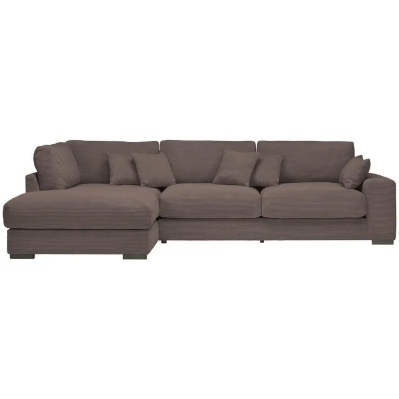 Ecksofa in Cord Mokka 205/340 cm