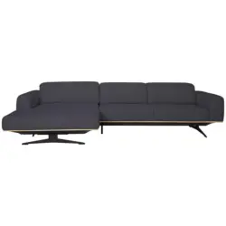 Ecksofa in Struktur Dunkelblau 163/305 cm