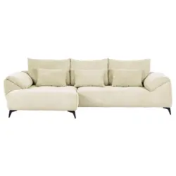 Ecksofa in Cord Naturfarben 176/311 cm
