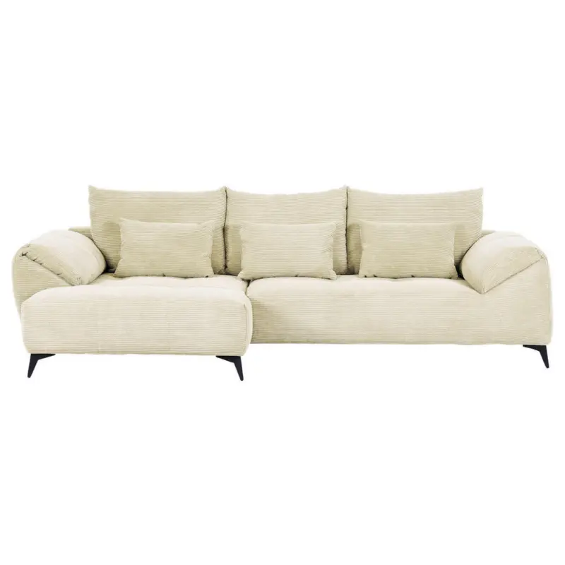 Ecksofa in Cord Naturfarben 176/311 cm