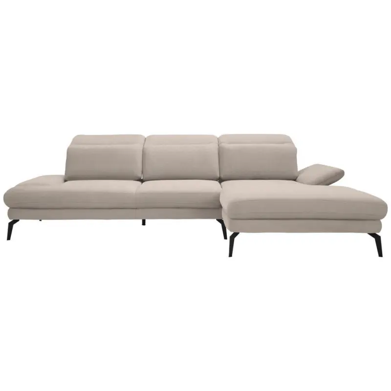 Ecksofa in Chenille Beige 289/180 cm