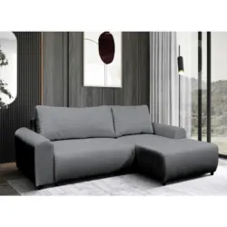 Ecksofa in Struktur Grau 250/160 cm