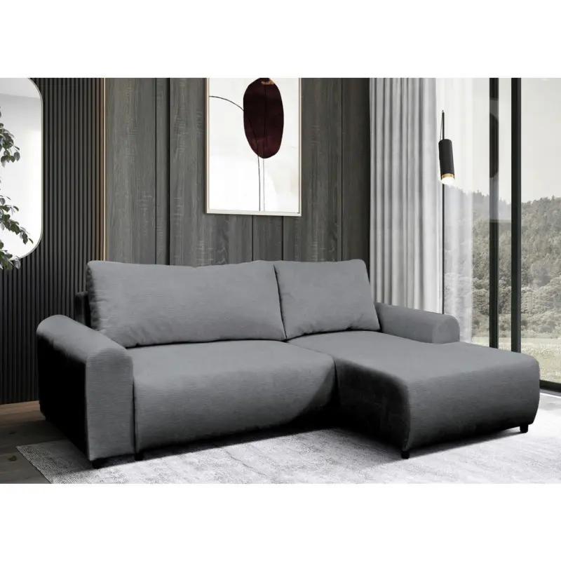 Ecksofa in Struktur Grau 250/160 cm