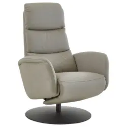 Relaxsessel in Leder Greige